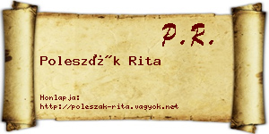 Poleszák Rita névjegykártya